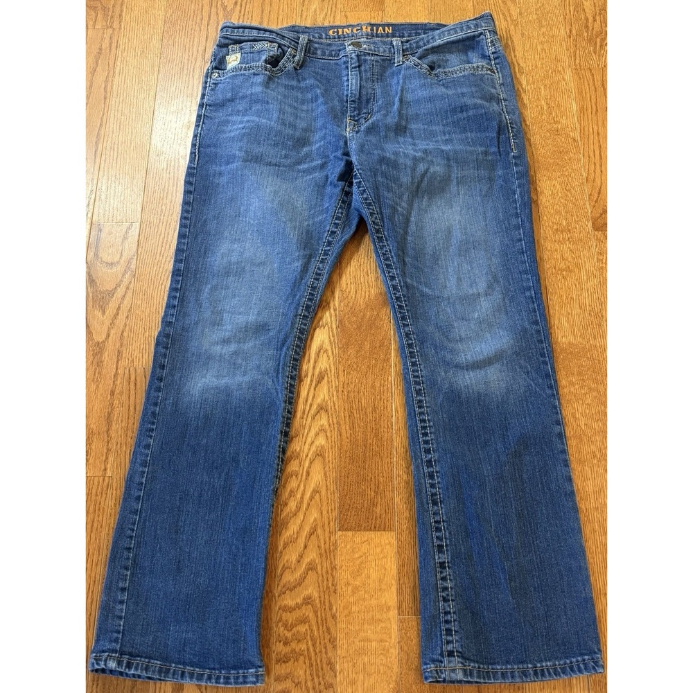Cinch IAN Slim Fit Bootcut Jeans MENS 36x30 Dark Blue Cowboy Cinchian Western